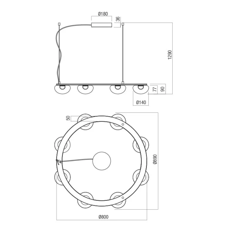 Redo Group - Sinclair Lampada a Sospensione Circolare - Oro Opaco