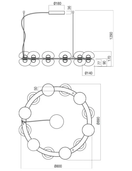 Redo Group - Sinclair Lampada a Sospensione Circolare - Oro Opaco
