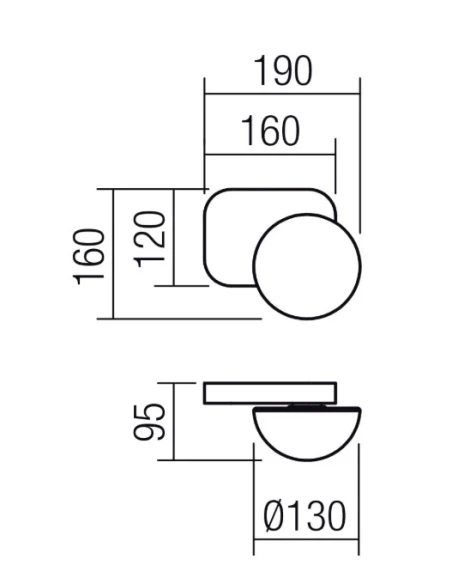 Redo Group - Lumien Lampada da Parete / Soffitto Singola - Oro Opaco