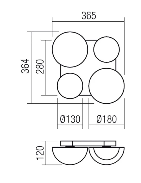 Redo Group - Lumien Wall/Ceiling Lamp - Matt White