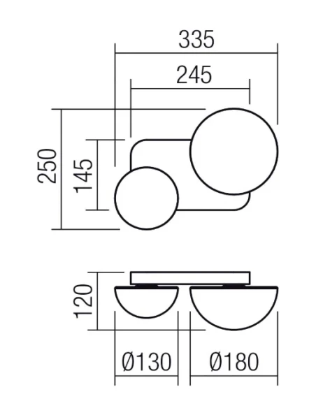 Redo Group - Lumien Lampada da Parete / Soffitto - Oro Opaco