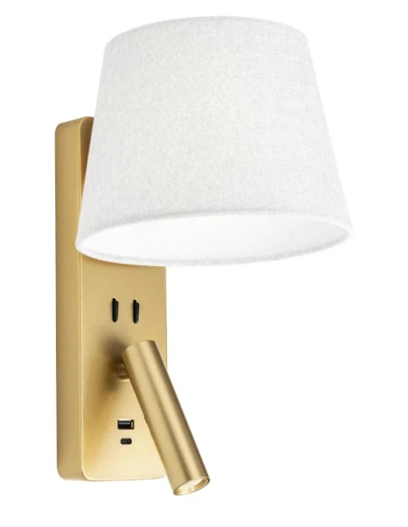 Redo Group - Nemia Lampada da Parete con Led e Presa USB - Oro