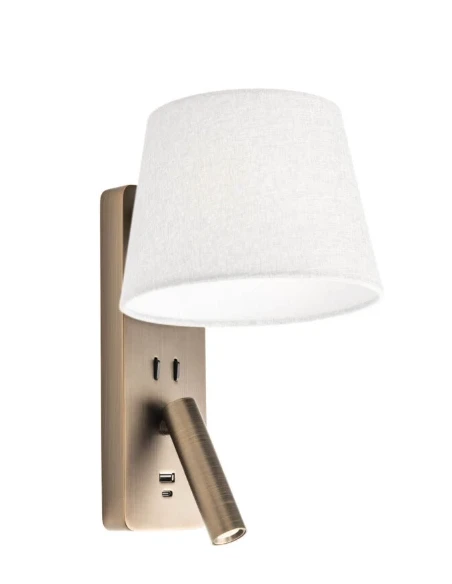 Redo Group - Nemia LED Wall Lamp with USB Socket - Antique Bronze
