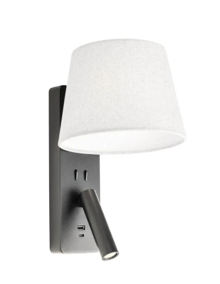 Redo Group - Nemia LED Wall Lamp with USB Socket - Matte Black