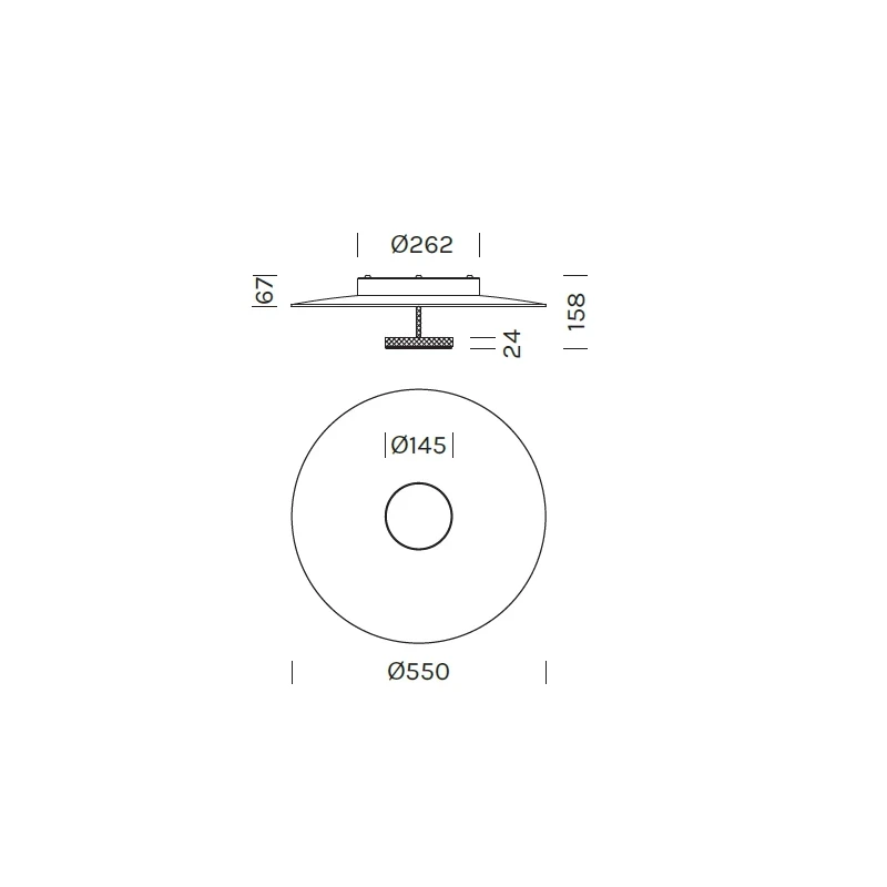 Olev - Overfly Plus PL Lampada da Soffitto - Bianco  Super Opaco / Oro