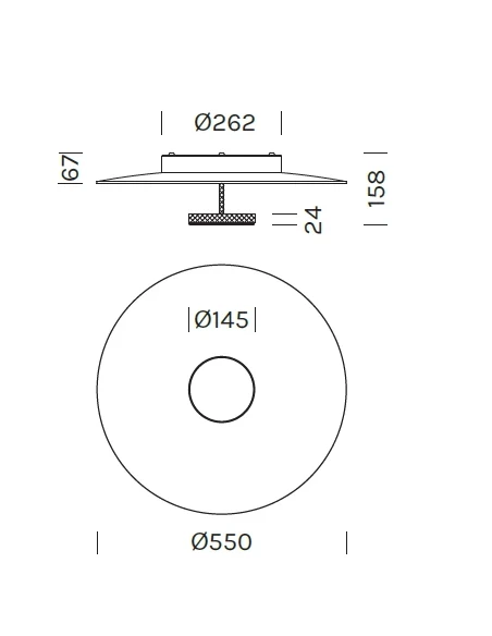 Olev - Overfly Plus PL Lampada da Soffitto - Bianco  Super Opaco / Oro