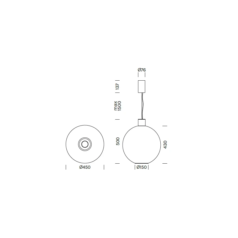 Olev - Beam Stick Nuance Pendant Lamp - Ø 45 cm