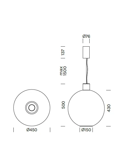 Olev - Beam Stick Nuance Pendant Lamp - Ø 45 cm