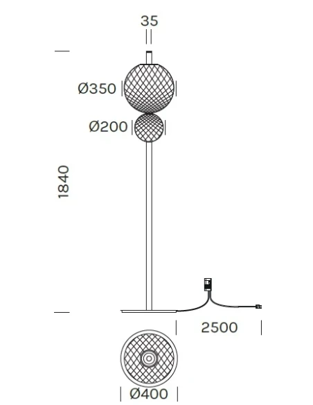 Olev - Terra & Luna PT Floor Lamp - Gold