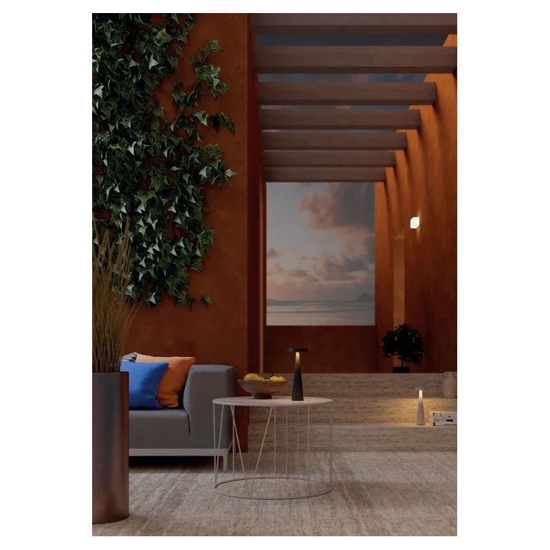 Redo Group - Tao Lampada da Tavolo Ricaricabile - Grigio Beige Opaco