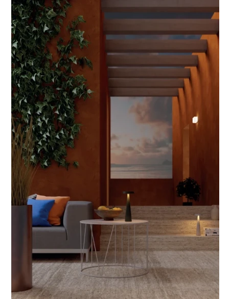 Redo Group - Tao Lampada da Tavolo Ricaricabile - Grigio Beige Opaco