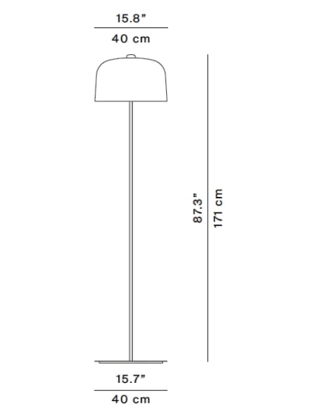 Luceplan - Zile Lampada da Terra - Nero Opaco