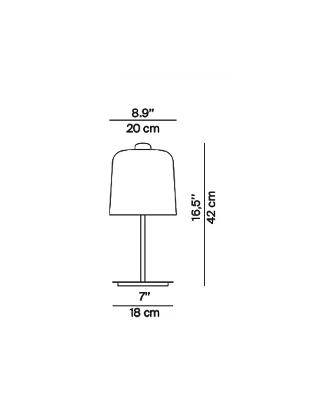 Luceplan - Zile Table Lamp - Matte Brick Red