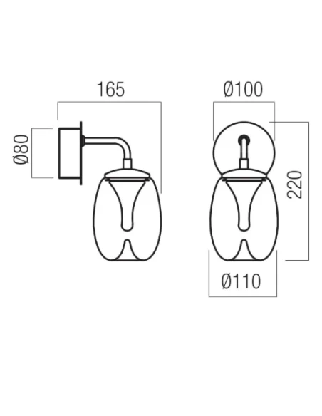 Redo Group - Drop Wall Lamp - Crome / Transparent
