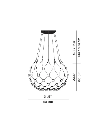 Luceplan - Mesh Lampada a Sospensione - Nero