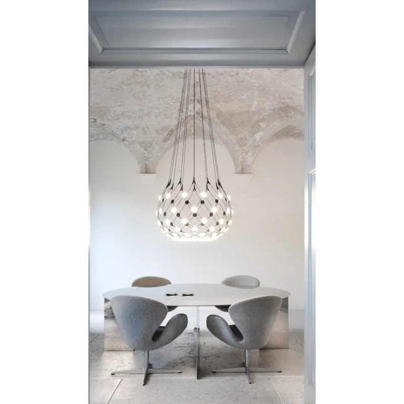 Luceplan - Mesh Lampada a Sospensione - Nero