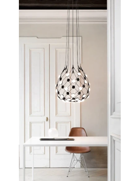Luceplan - Mesh Lampada a Sospensione - Nero