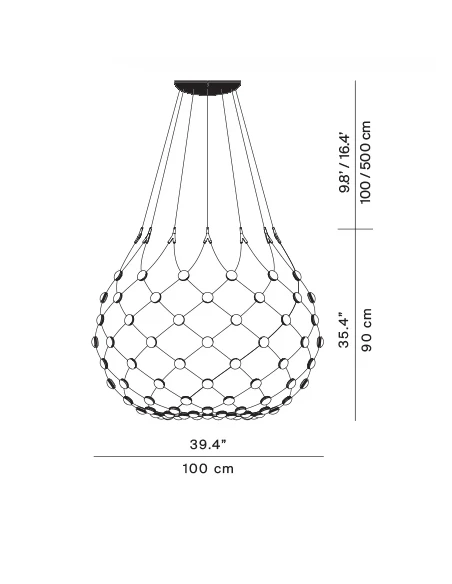 Luceplan - Mesh Lampada a Sospensione - Ø 100 cm