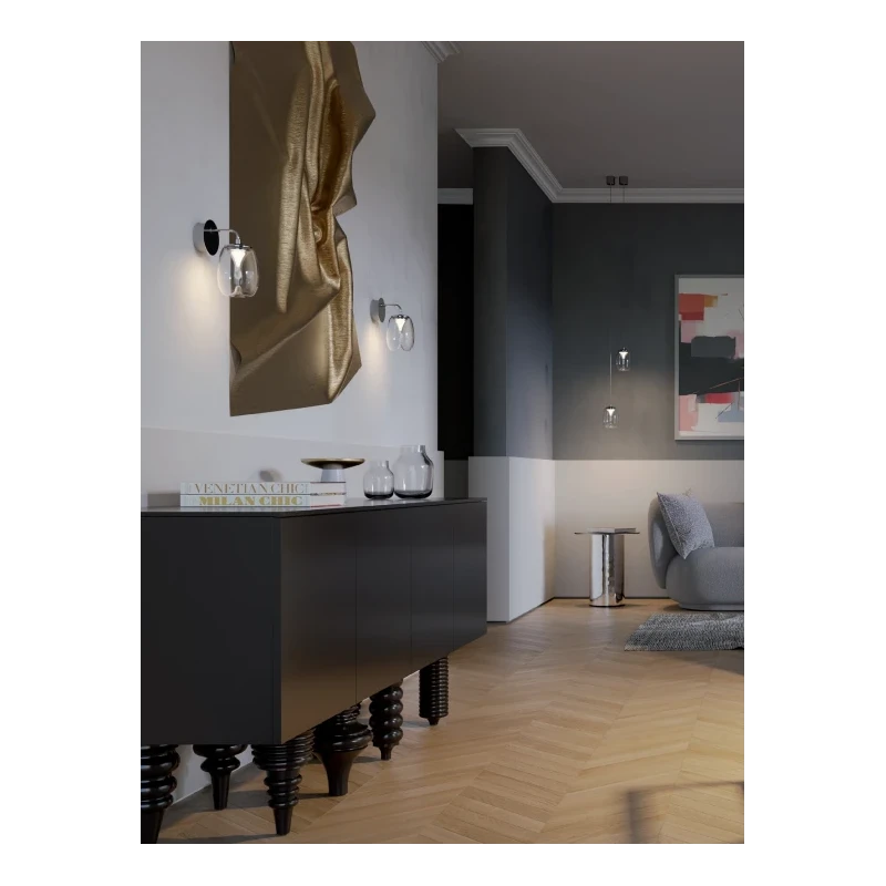 Redo Group - Drop Wall Lamp - Matt Black / Smoked