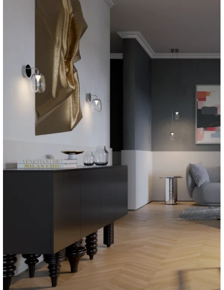 Redo Group - Drop Wall Lamp - Matt Black / Smoked