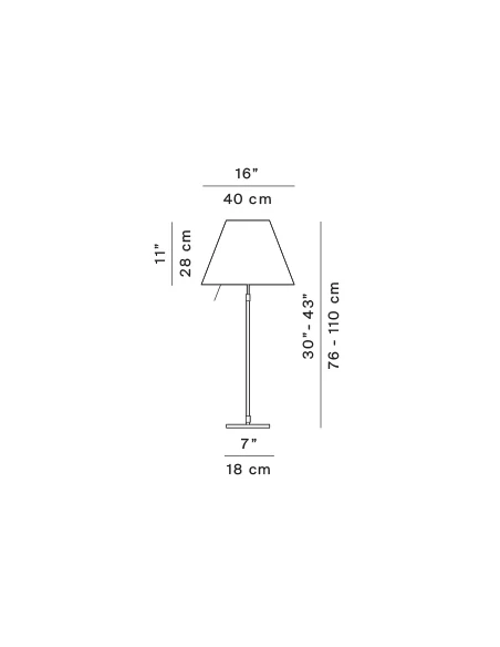 Luceplan - Costanza Table Lamp - Telescopic Stem - Black