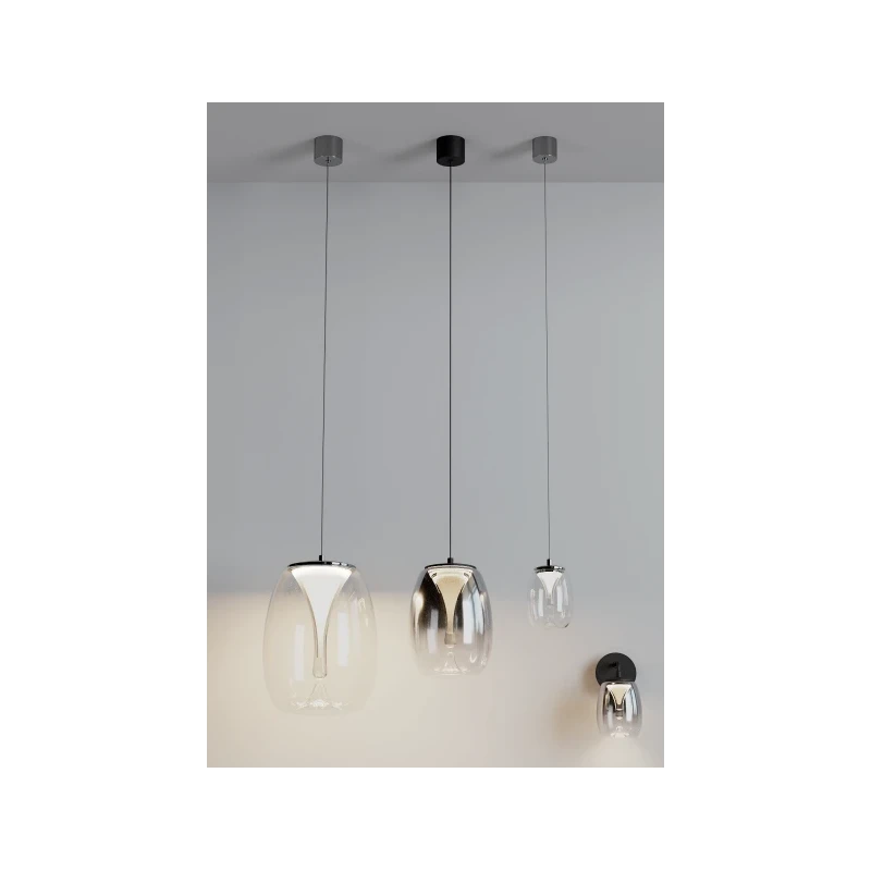 Redo Group - Drop Lampada da Parete - Nero Opaco / Fumè