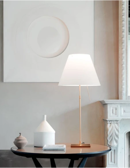 Luceplan - Costanza Table Lamp - Brass Telescopic Stem