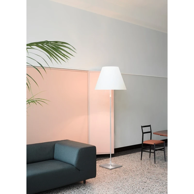 Luceplan - Costanza Lampada da Terra - Stelo Telescopico Alluminio