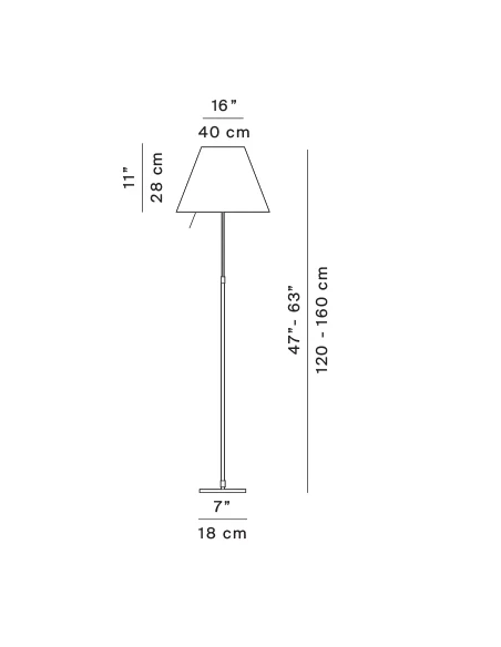 Luceplan - Costanza Floor Lamp - Black Telescopic Stem