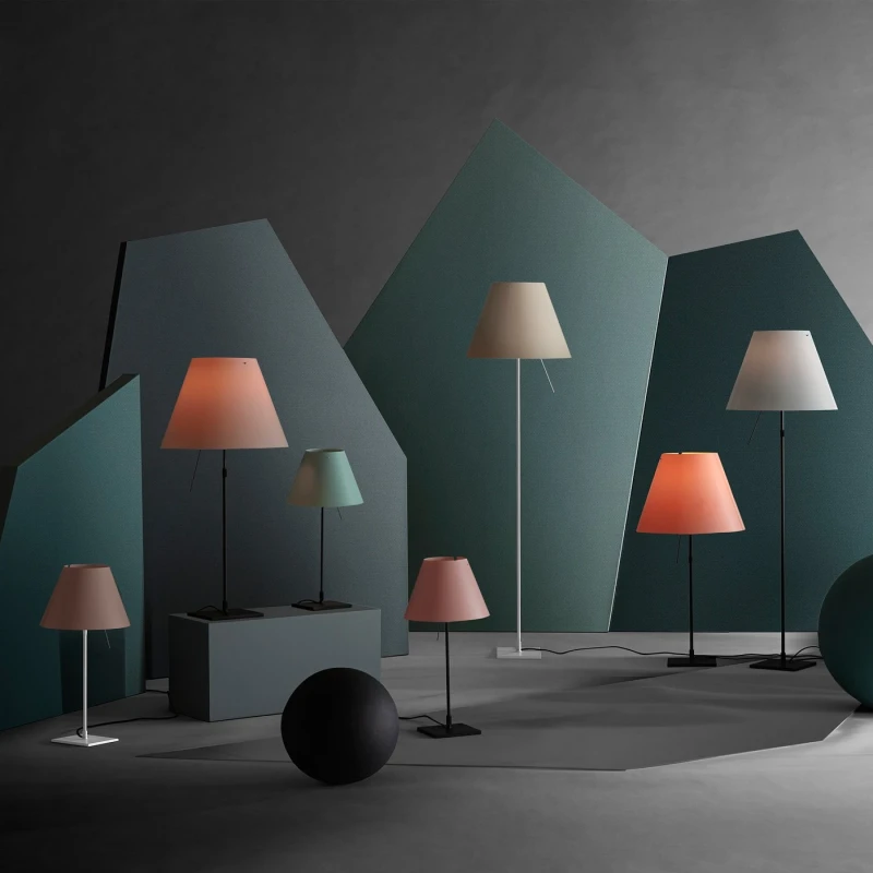 Luceplan - Costanza Lampada da Terra - Stelo Telescopico Nero