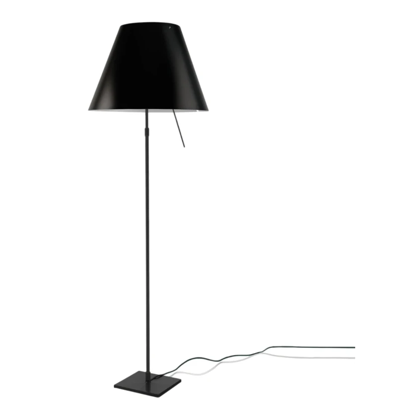 Luceplan - Costanza Floor Lamp - Black Telescopic Stem