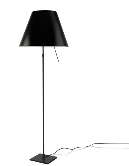 Luceplan - Costanza Floor Lamp - Black Telescopic Stem