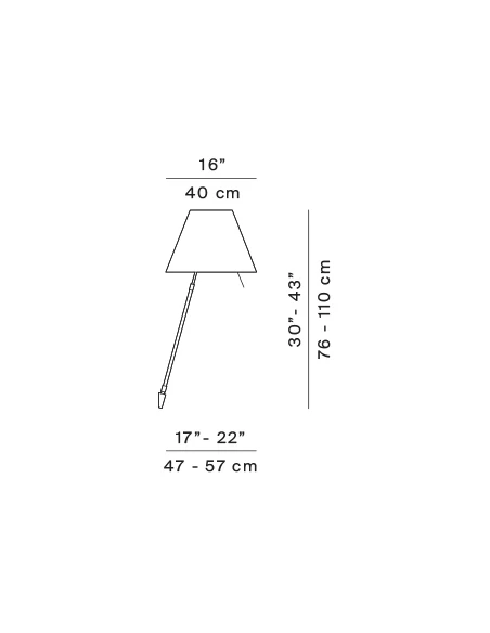 Luceplan - Costanza Lampada da Parete - Stelo Telescopico Alluminio