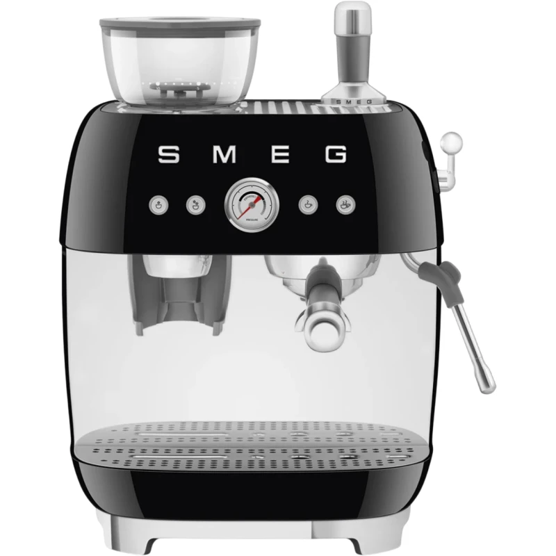 Smeg - Manual Espresso Machine with Grinder - Black