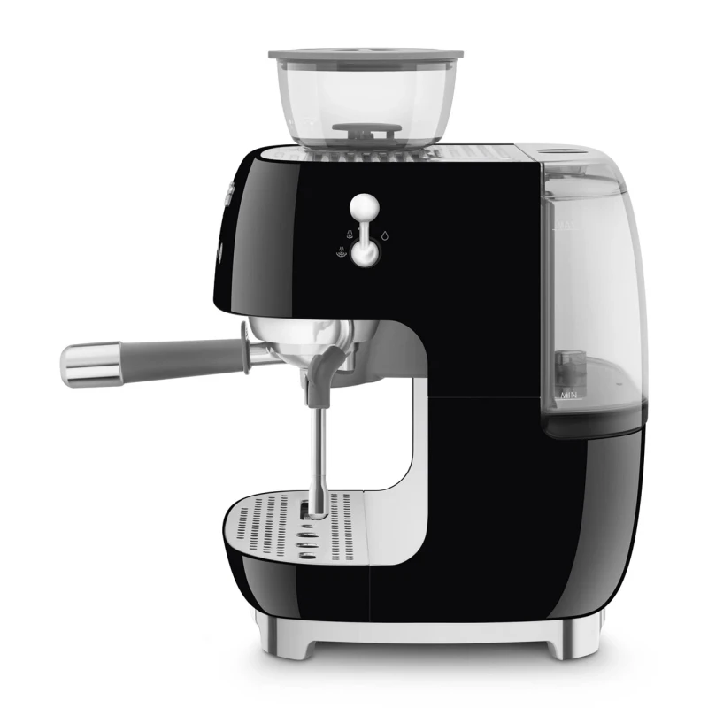 Smeg - Macchina per Caffè Espresso Manuale con Macinacaffè - Nero