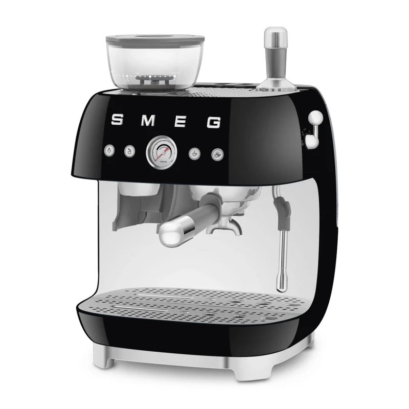 Smeg - Macchina per Caffè Espresso Manuale con Macinacaffè - Nero