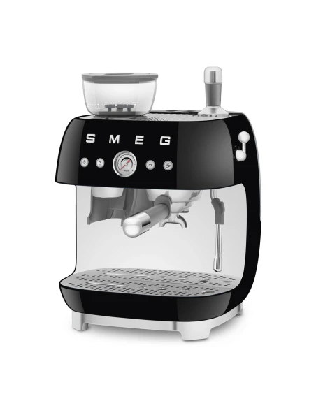 Smeg - Macchina per Caffè Espresso Manuale con Macinacaffè - Nero