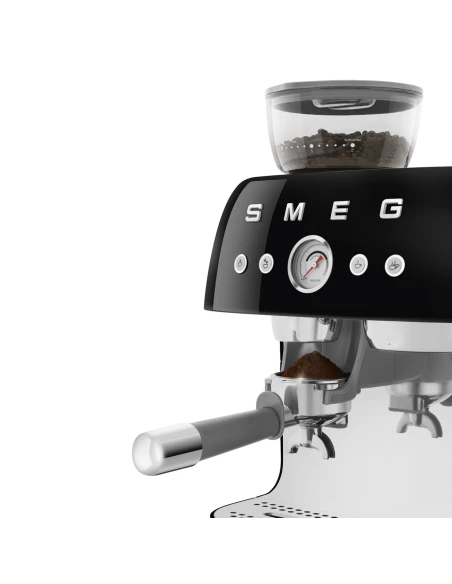 Smeg - Macchina per Caffè Espresso Manuale con Macinacaffè - Nero