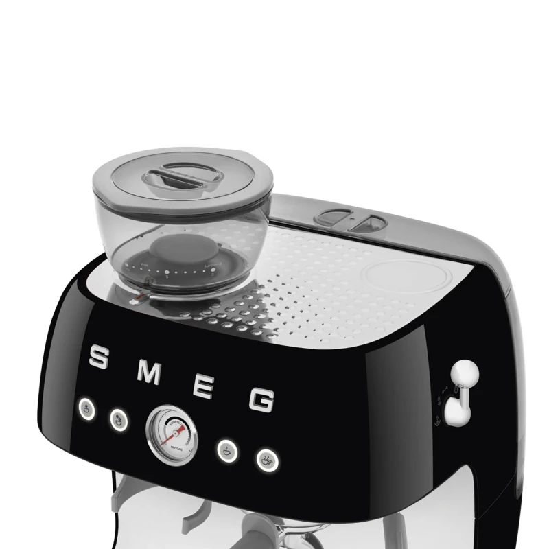 Smeg - Macchina per Caffè Espresso Manuale con Macinacaffè - Nero