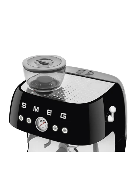 Smeg - Macchina per Caffè Espresso Manuale con Macinacaffè - Nero