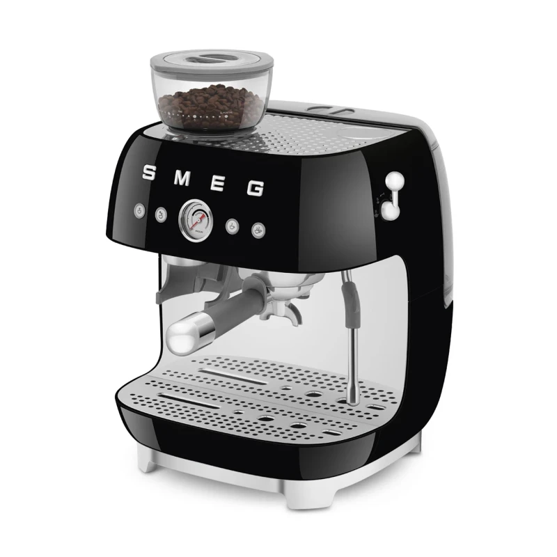 Smeg - Manual Espresso Machine with Grinder - Black