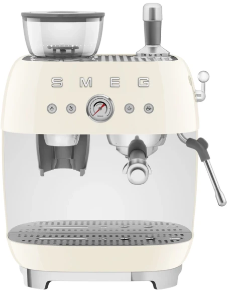 Smeg - Macchina per Caffè Espresso Manuale con Macinacaffè - Panna