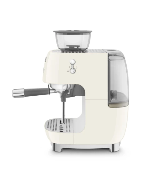 Smeg - Macchina per Caffè Espresso Manuale con Macinacaffè - Panna