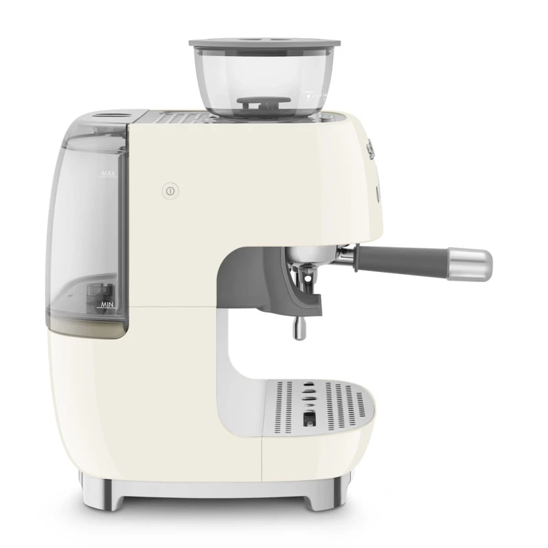 Smeg - Macchina per Caffè Espresso Manuale con Macinacaffè - Panna