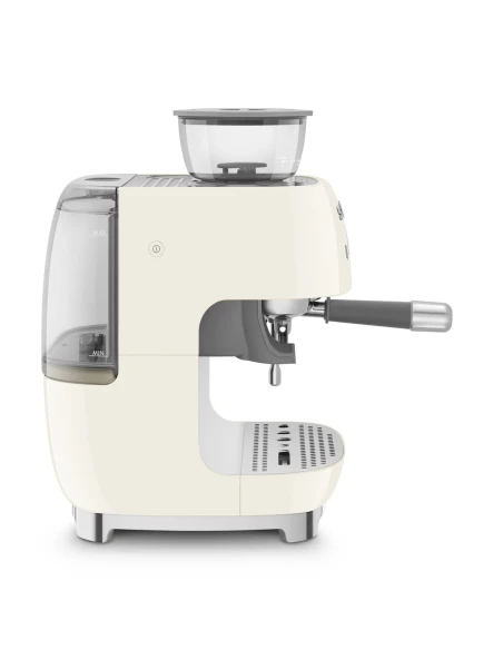 Smeg - Macchina per Caffè Espresso Manuale con Macinacaffè - Panna