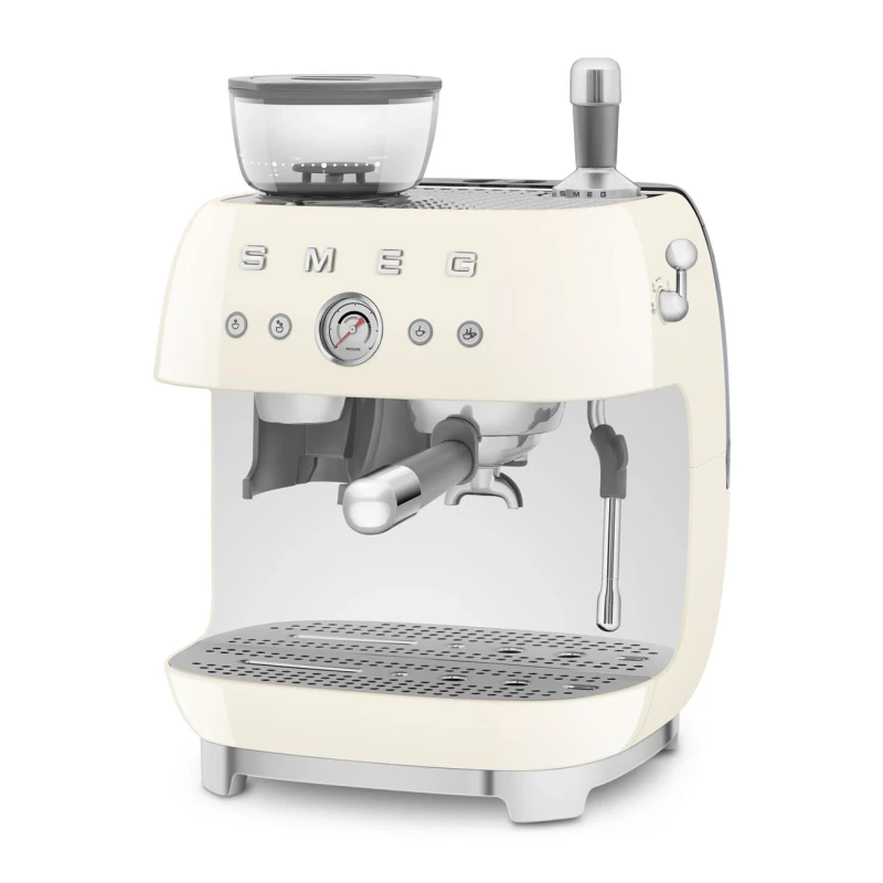 Smeg - Manual Espresso Machine with Grinder - Cream