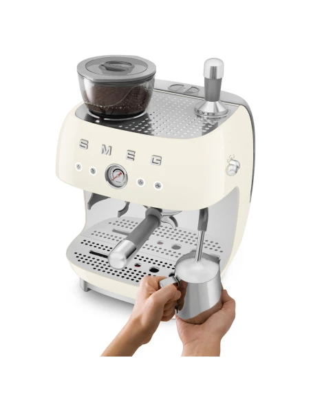 Smeg - Manual Espresso Machine with Grinder - Cream
