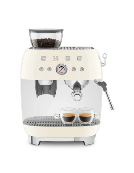 Smeg - Manual Espresso Machine with Grinder - Cream