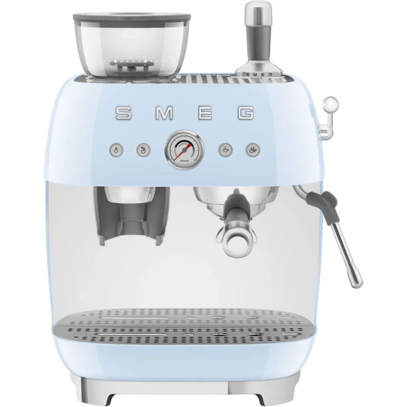 Smeg - Macchina per Caffè Espresso Manuale con Macinacaffè - Azzurro