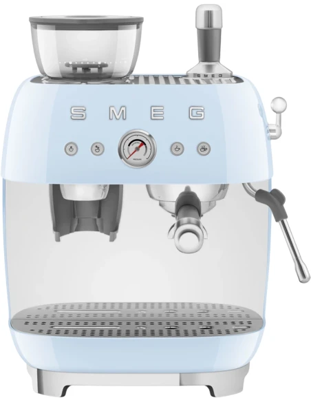Smeg - Macchina per Caffè Espresso Manuale con Macinacaffè - Azzurro